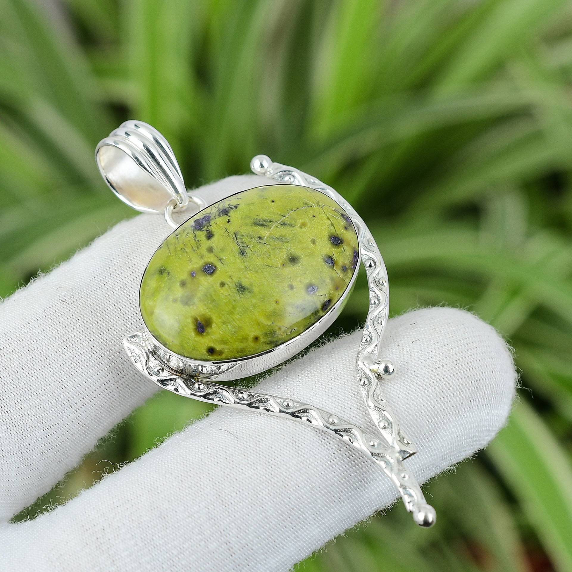 Stichtit Anhänger 925 Sterling Silber Handgemachter Echter Edelstein Geschenk Für Mama Brandneuer Statement Schmuck von PayalCreations