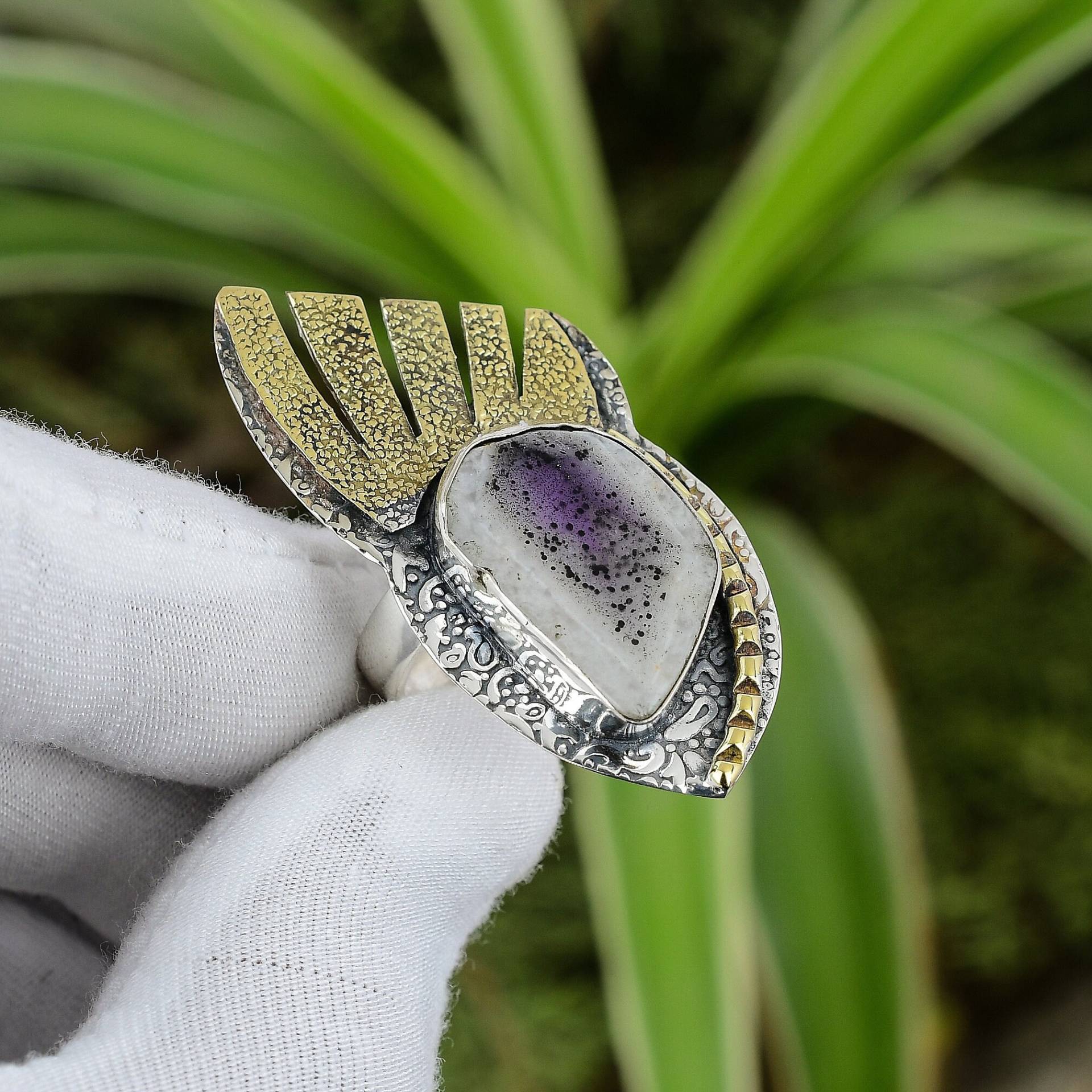 Super 23 Amethyst Ring 925 Sterling Silber Verstellbarer 18K Vergoldet Echter Edelstein Handarbeit Schmuck Geschenk Für Mutter von PayalCreations