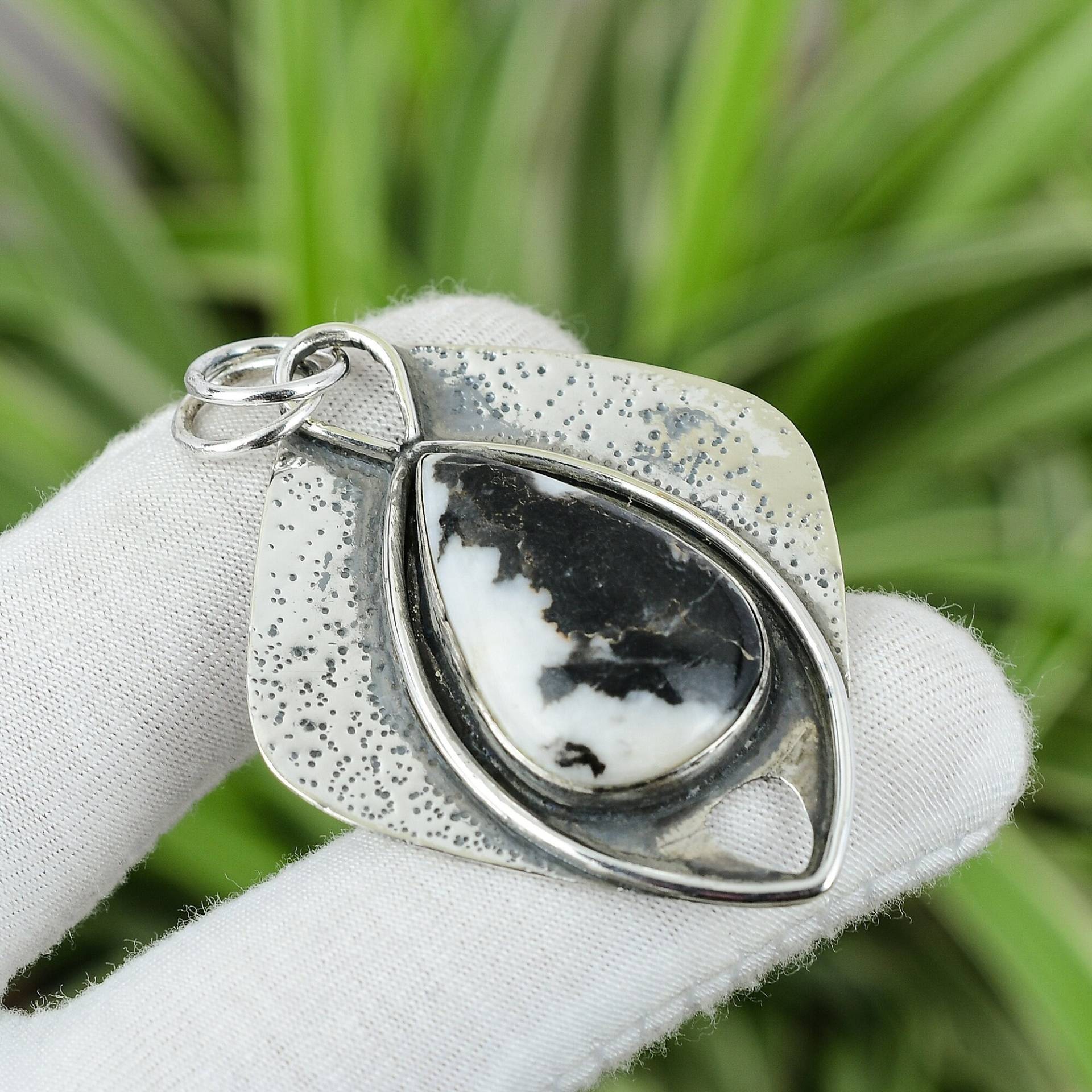 Zebra Jaspis Anhänger 925 Sterling Silber Echter Edelstein Handarbeit Silberanhänger Geschenk Für Sie Verlobung Frauen Schmuck von PayalCreations