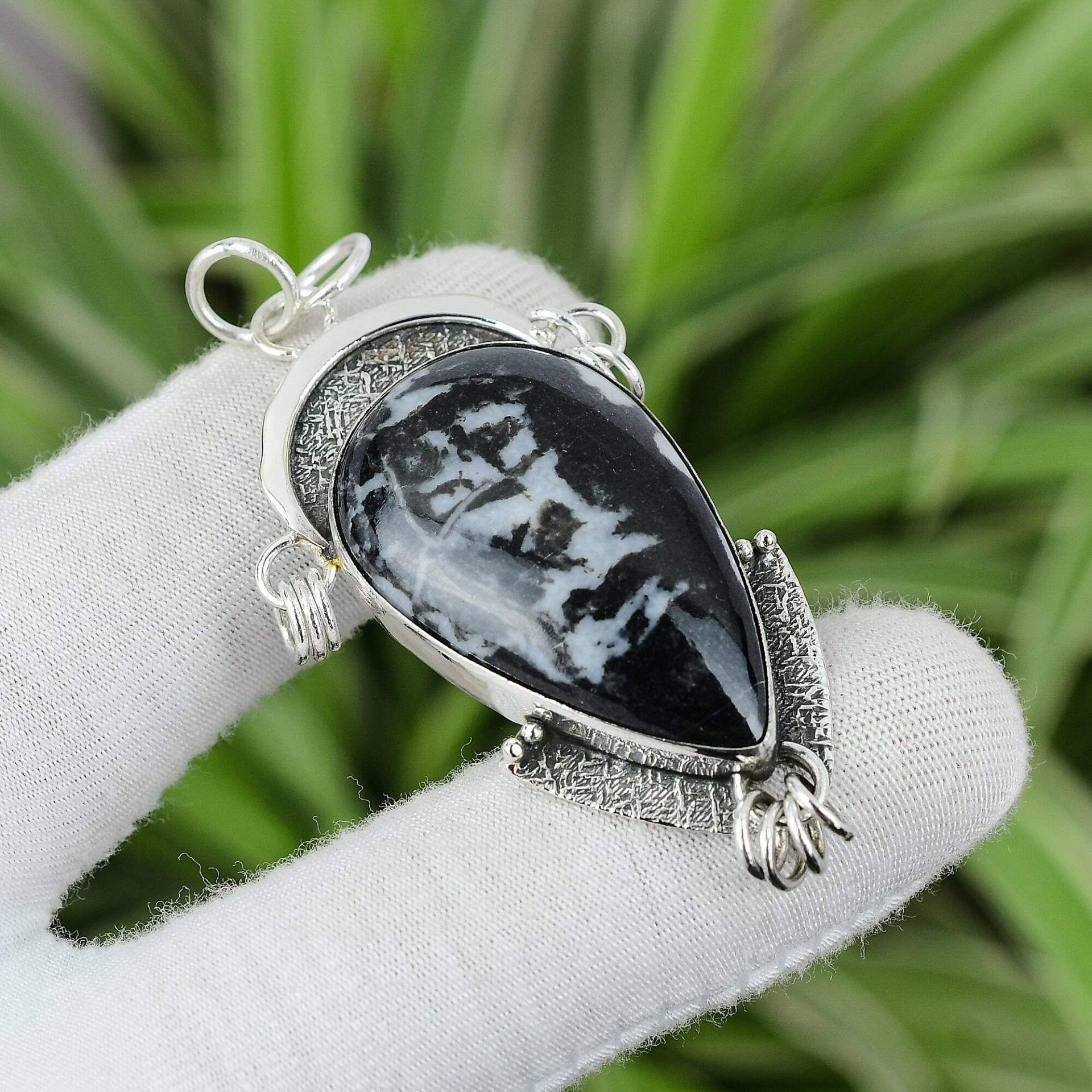 Zebra Jaspis Anhänger 925 Sterling Silber Natur Edelstein Handarbeit Stilvoller Geschenk Für Sie Verlobung Boho von PayalCreations