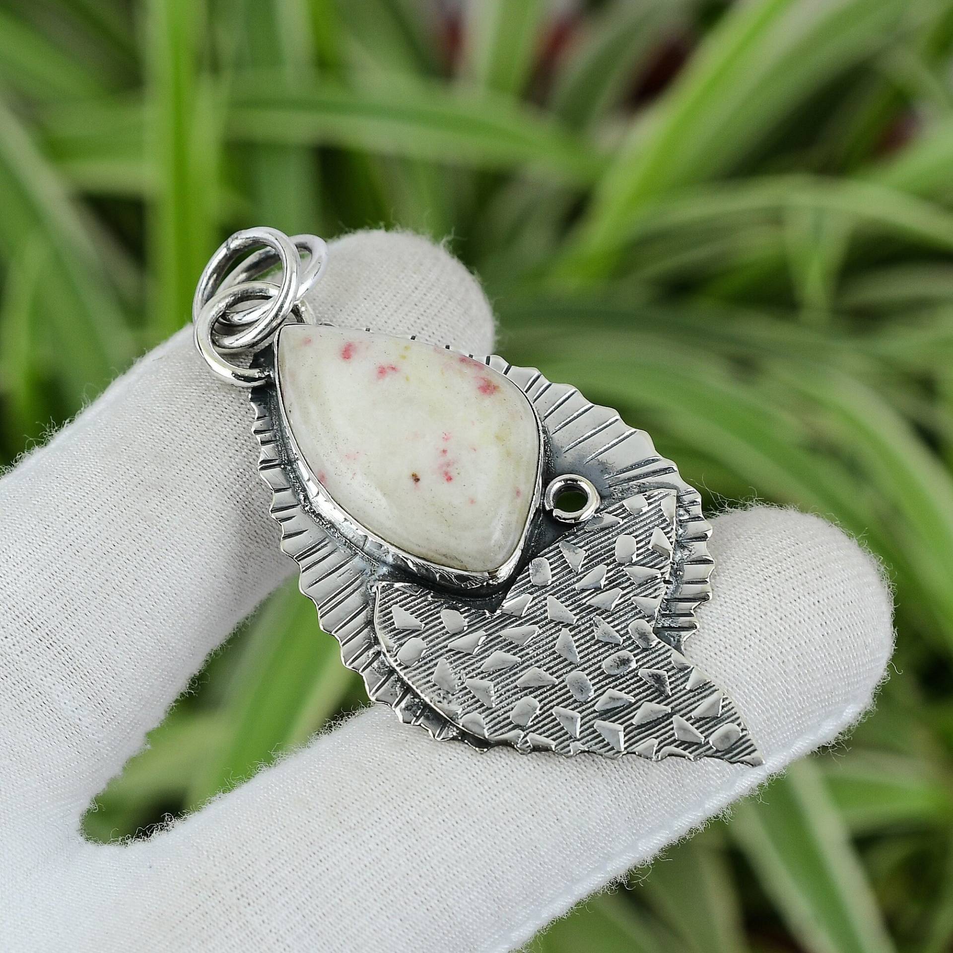 Zinnnabar Anhänger 925 Sterling Silber Echter Edelstein Handarbeit Stilvoller Statement Zinnober Schmuck Für Geschenk von PayalCreations