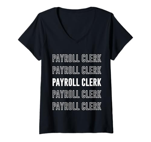 Damen Angestellter der Gehaltsabrechnung T-Shirt mit V-Ausschnitt von Payroll Clerk Apparel