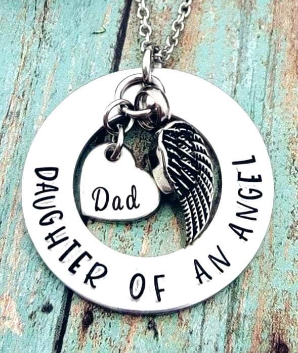 Dad Urne Halskette Erinnerungs Engel Flügel Schmuck von PaytonLeighTreasures