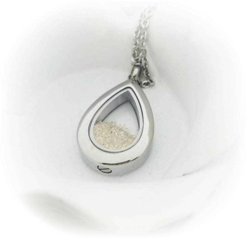 Teardrop Urne Halskette Edelstahl Medaillon von PaytonLeighTreasures