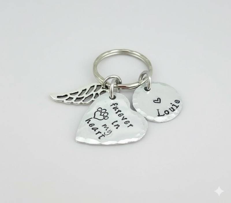 Hand Gestempelt Haustier Verlust Schlüsselbund Personalisierte Erinnerung Andenken von PaytonLeighTreasures