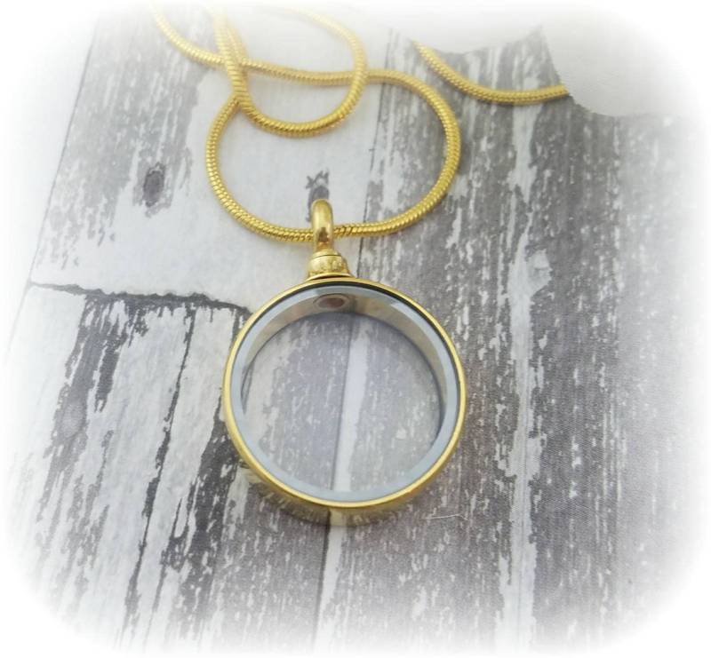 Gold Medaillon Halskette Urne Aus Edelstahl, Gedenkschmuck von PaytonLeighTreasures