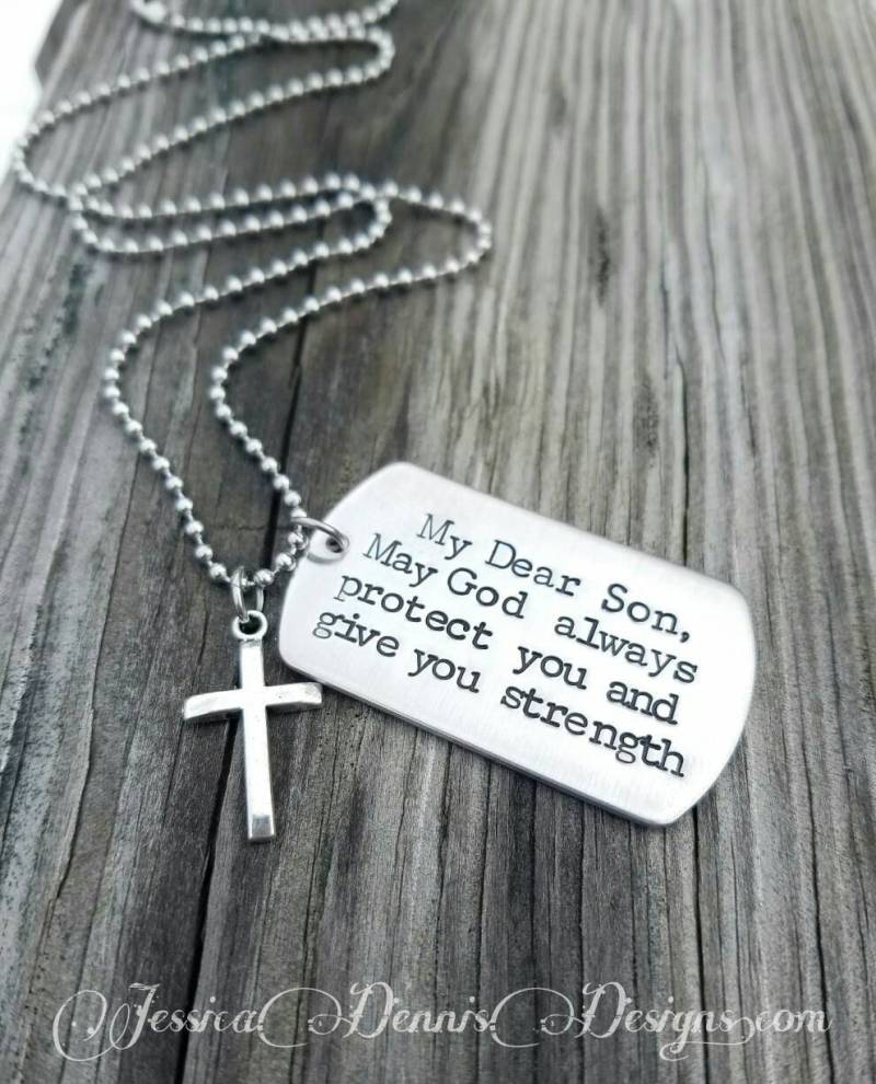 Hand Gestempelt Nachricht Hundemarke Halskette von PaytonLeighTreasures