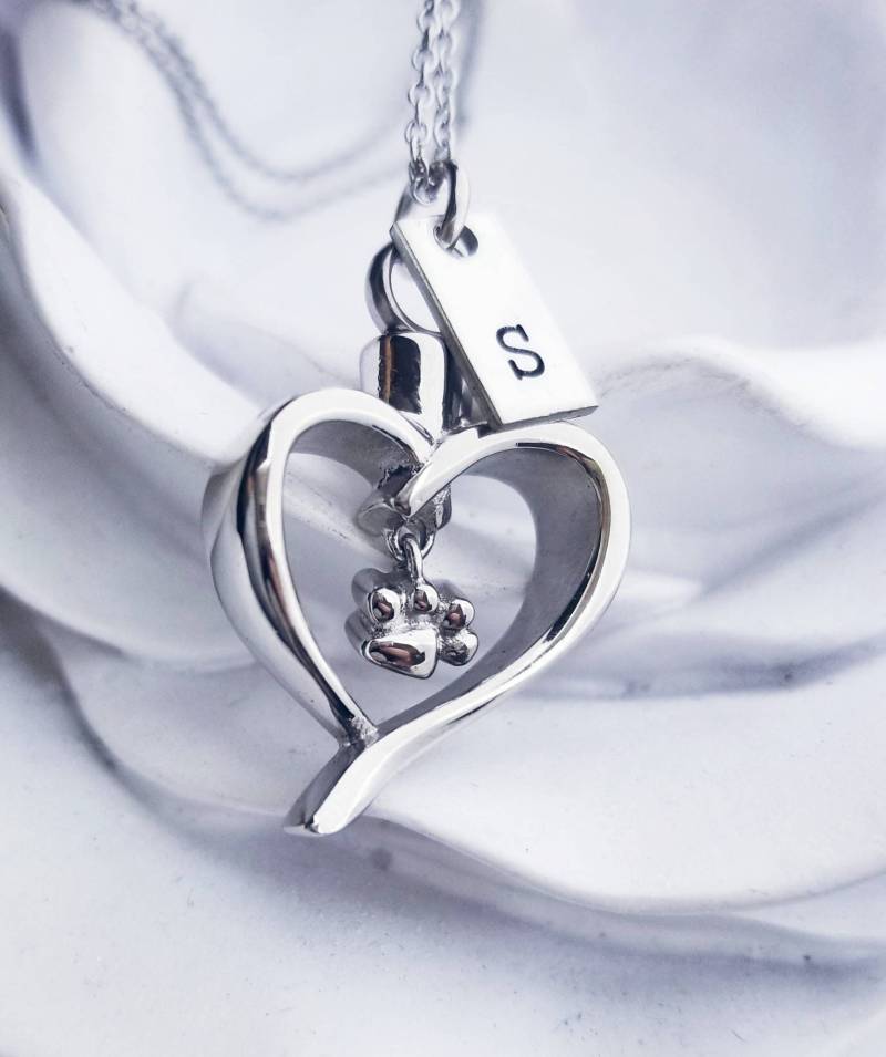 Pfotenabdruck Urne Halskette Personalisierter Schmuck Für Den Verlust Von Haustieren von PaytonLeighTreasures