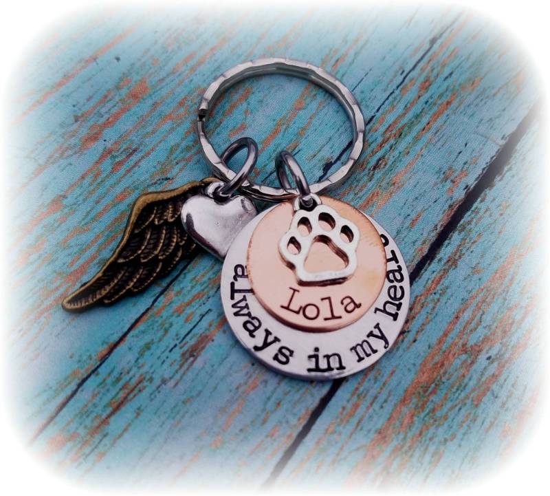 Personalisierte Haustier-Gedenk-Schlüsselbund Hand Gestempelt Hund Verlust Erinnerung Geschenk von PaytonLeighTreasures