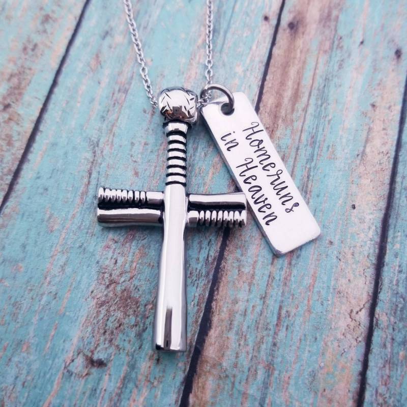 Baseball Urne Halskette Edelstahl Schmuck von PaytonLeighTreasures