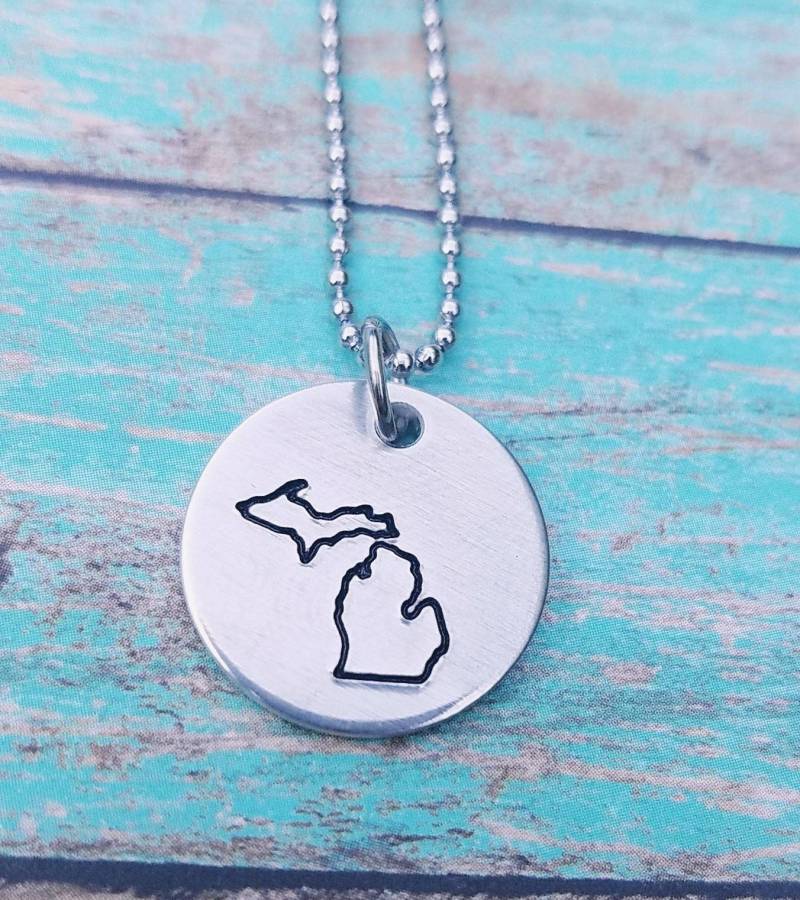 Missouri Halskette - Great Lakes Schlüsselanhänger Souvenir Nord-Michigan Geschenk Der Oberen Halbinsel Nach Maß Hand Gestempelt von PaytonLeighTreasures