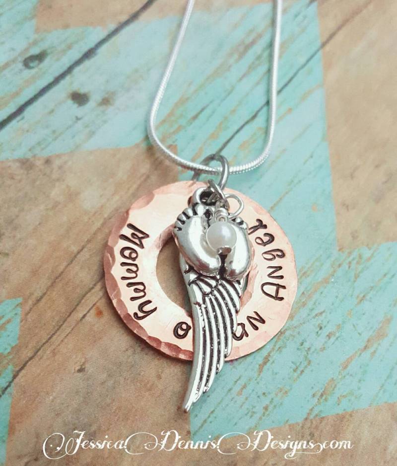Mami Of An Angel Halskette Kupferanhänger, Geburtsstein-Denkmal von PaytonLeighTreasures
