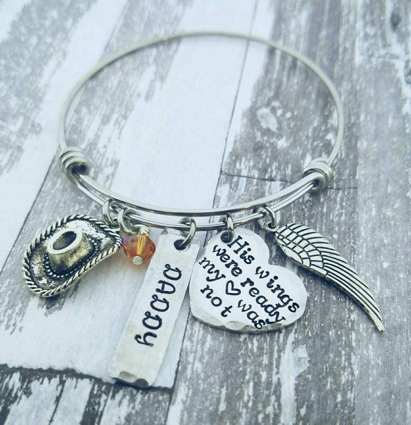 Papa Gedenk Armband Handgestempelt Charm Armreif - Verlust Geschenk von PaytonLeighTreasures