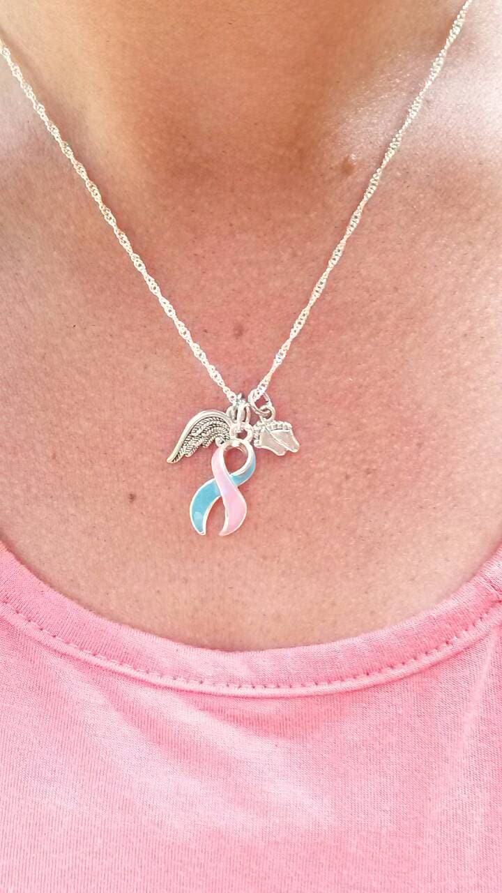 Schwangerschaft Verlust Bewusstsein Ribbon Halskette von PaytonLeighTreasures