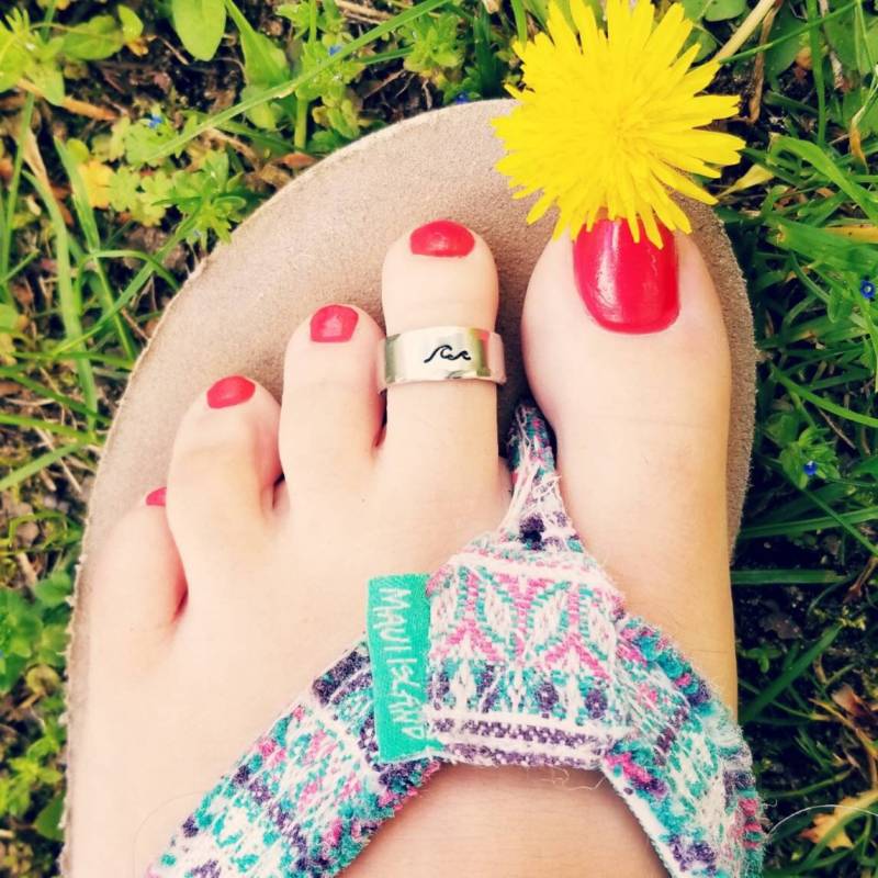 Silber Zehenring Welle Verstellbarer Sommerschmuck von PaytonLeighTreasures