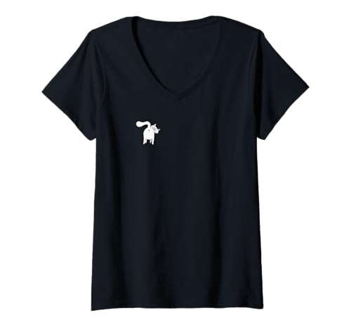 Damen Typische Wilde Katze - freches lustiges Design T-Shirt mit V-Ausschnitt Damen Typische Wilde Katze - freches lustiges Design T-Shirt mit V-Ausschnitt von Payu