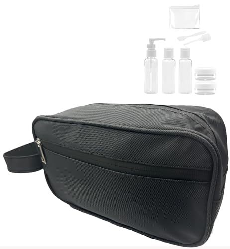 Wasserfeste Reise Kosmetiktasche, Badesasche, Mann, Frau, verschweisster Reißverschluss, Kosmetiktasche, Make-up Etui, Reiseflaschenpackung, Reisegepäck, Schwarz (Black), Kompakte Kosmetiktasche aus von Pazo dos Pardo