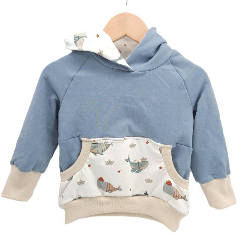 Hoodie [ Kids ] Küstenkind Wale Schiffchen von Pazofili