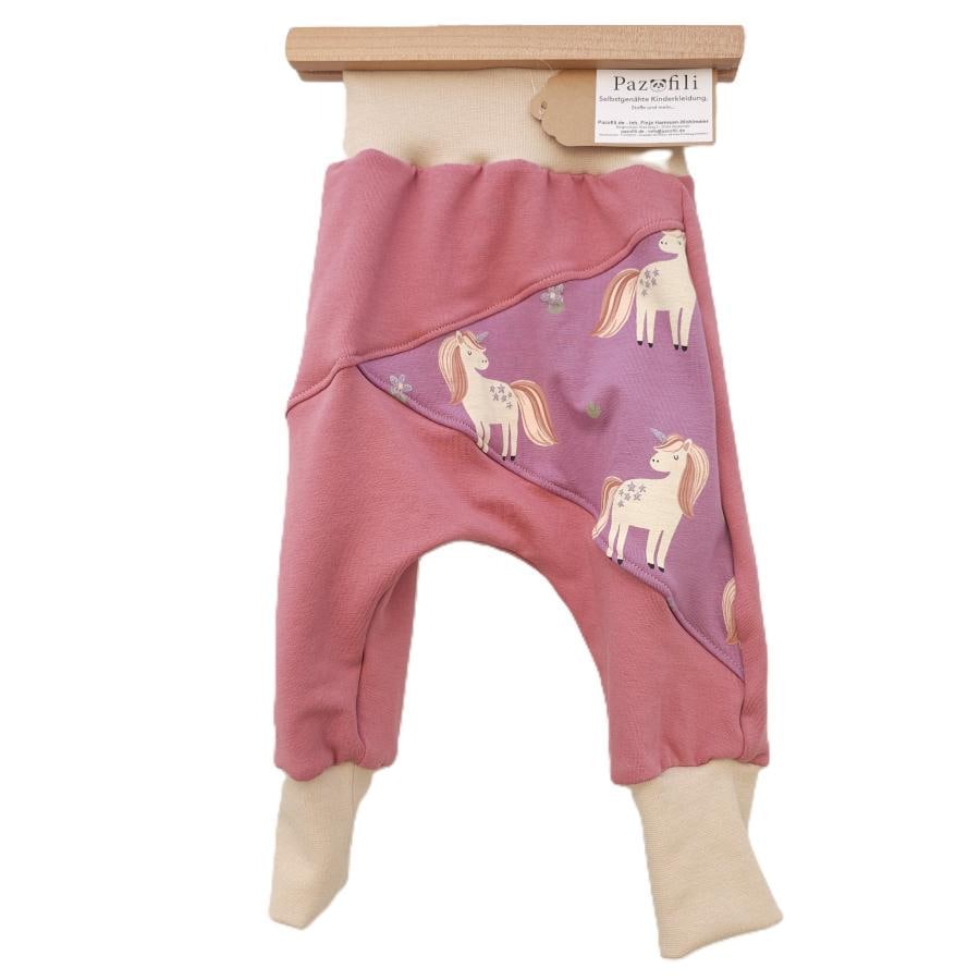 Pumphose Meno Triangolo Sweat Altrosa - Einhorn Glitzer von Pazofili