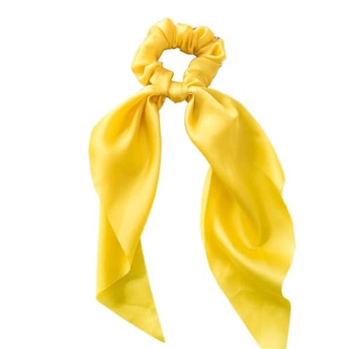 Haargummis für Damen und Mädchen, Schleife, Satin, Pferdeschwanz, Schal, Haargummi, elastisches Band, Haargummis, Haargummis, Haarschmuck, Gelb Haargummis für Damen und Mädchen, Schleife, Satin, Pferdeschwanz, Schal, Haargummi, elastisches Band, Haargummis, Haargummis, Haarschmuck, Gelb von Pchnfei