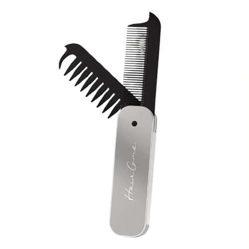 Pcingsia Faltbare Haarbürste, Reisebürsten für Haar, 2-in-1 feiner Zahnkamm und breiter Zahnkamm, Reise-Haarbürste, faltbares Haar-Styling-Werkzeug für Männer und Frauen, glattes lockiges Haar von Pcingsia