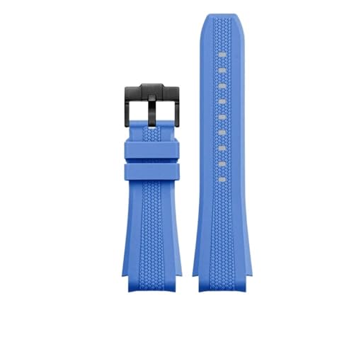 12 Farben Gummiarmband mit gebogenem Ende, passend for Omega X Swatch Joint MoonSwatch Celestial Sports 20 mm(Blue BK buckle) von PctkeLsend