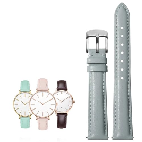 14-20mm Damen leder Quick release Mode armband Fit for Casio/Citizen/Fossil/DW(Gray Silver,20mm) von PctkeLsend