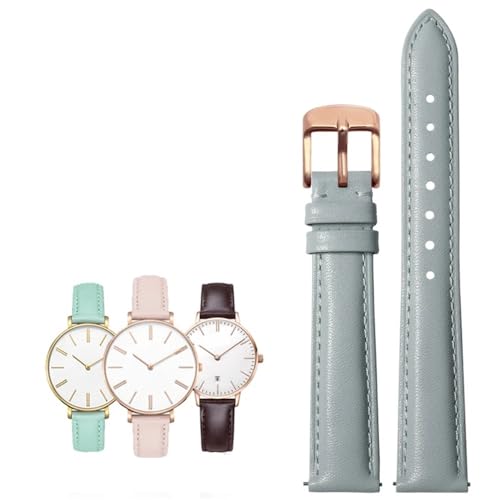 14-20mm Damen leder Quick release Mode armband Fit for Casio/Citizen/Fossil/DW(Gray rose gold,16mm) von PctkeLsend