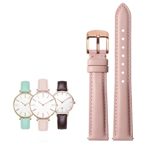 14-20mm Damen leder Quick release Mode armband Fit for Casio/Citizen/Fossil/DW(Light pink rose gold,18mm) von PctkeLsend