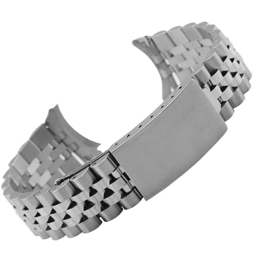 18 19 20 21 22 mm Herren-Armband aus massivem Edelstahl mit gebogenem Ende, passend for Rolex DATEJUST(Silvery,22mm) von PctkeLsend