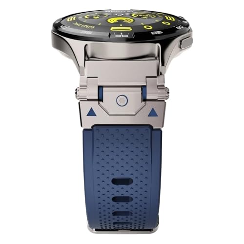 20/22 mm Metallanschluss Silikon Universal-Armband passend for Huawei Watch GT5/4/3pro 46 mm(Titanium blue,20mm) von PctkeLsend