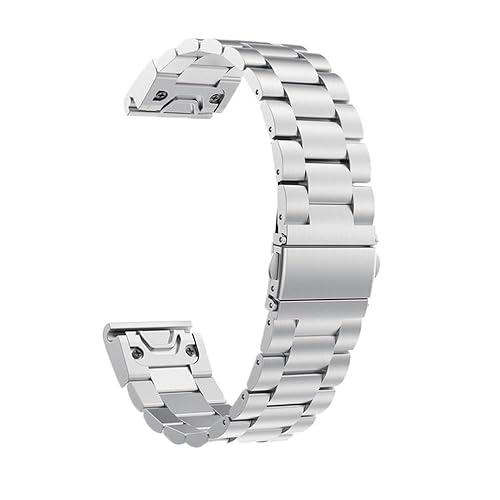 20 22 26 mm Edelstahlarmband passend for Garmin Fenix ​​7S 7 7X 6S 6 6X Pro 5S 5 5X Plus Instinct 2X 3HR Metallband QuickFit Armband(Silver,26mm For Fenix 7X 7XPro) von PctkeLsend