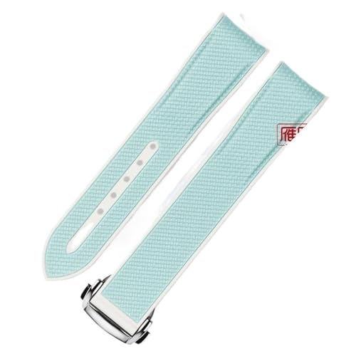 20 mm Gummiarmband mit gebogenem Ende, passend for Omega X Swatch Joint MoonSwatch Celestial Sports(Sky blu SR buckle) von PctkeLsend