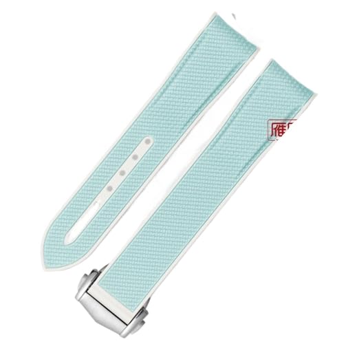 20 mm Gummiarmband mit gebogenem Ende, passend for Omega X Swatch Joint MoonSwatch Celestial Sports(Sky blu new buckle) von PctkeLsend