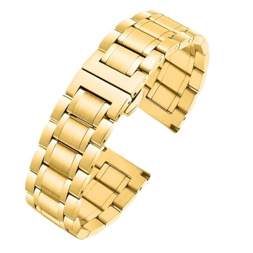 20mm 22mm Edelstahl matt gebogenes Ende Arc Uhrenarmband passend for Seiko/Timex/Citizen/Casio(C golden,22mm) von PctkeLsend