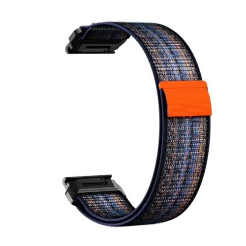 22 26 mm Nylon-Armband, passend for Garmin Fenix ​​7/7Pro/7X/6X/6 Pro/5X/5 Plus/Epix/Instinct(Blue Orange,Quick fit 22mm) von PctkeLsend