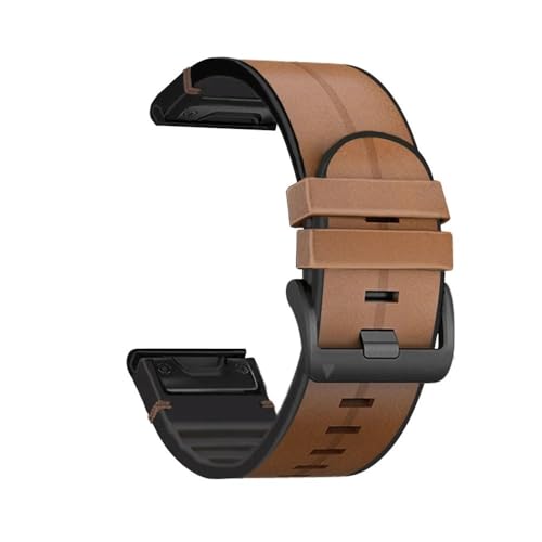 22 26 mm QuickFit-Armband for Garmin Fenix ​​6X 6 Pro, Leder-Silikonband for Fenix ​​7 7X 5 5X 945 3HR D2 MK1 MK2 Epix Gen 2 Correa(Brown,22mm For fenix 7 5 6 Pro) von PctkeLsend