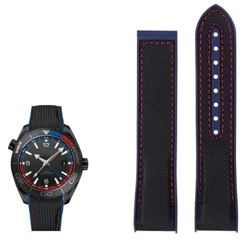 22 mm 21 mm 20 mm Gummi-Planet-Uhrenarmband, gebogen, passend for Omega Ocean 600, passend for Seamaster 300, passend for Seiko SKX(White Black,22mm width) von PctkeLsend
