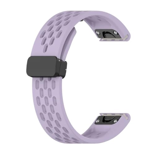 26 20 22 mm Armband passend for Garmin Fenix ​​7 7s 7X 6 6X Pro 5 5S 5X Plus 3HR Silikon-Schnellverschluss-Uhr Easyfit-Armband(Light purple,20mm) von PctkeLsend