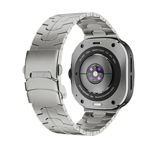 Edelstahlarmband ohne Zwischenräume, passend for Samsung Galaxy Watch 7 Ultra 47 mm(Titanium Color) von PctkeLsend