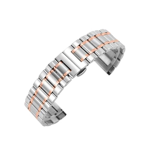Edelstahlarmband passend for Huawei Watch GT5pro 42 mm/GT4 GT5 41 mm/GT5 GT4 46 mm(Silver-rose gold,22mm Universal) von PctkeLsend