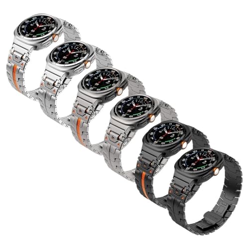 Herren-Armband aus Edelstahl passend for Samsung Galaxy Watch 7 Ultra 47 mm(Titanium o-tool) von PctkeLsend