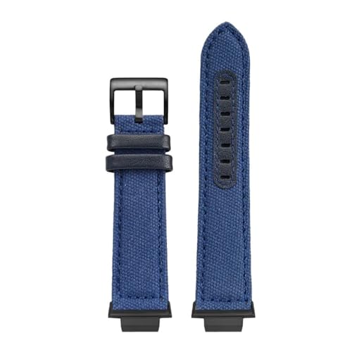 Herren-Sport-Uhrenarmband aus modifiziertem Nylon mit Canvas-Unterseite aus Rindsleder, passend for Casio GM-2100/GA-2100(Blue-black) von PctkeLsend