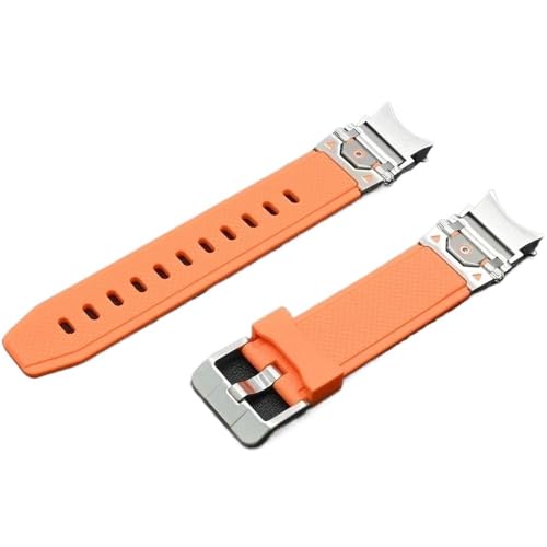 KEINE Lücken Silikon Sport Armband fit for Samsung Galaxy Uhr 7/FE/5 Pro/6/4 Classic 44mm 40mm(Silver orange,For Galaxy4 classic 42mm) von PctkeLsend