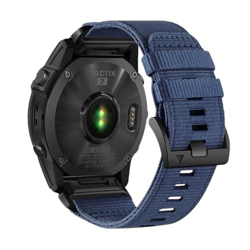 Nylon-Uhrenarmbänder passend for Garmin Fenix ​​7X Fenix ​​6X Fenix ​​5X Enduro2 Quick Fit 22 26 mm gewebtes Nylon-Sportarmband passend for Tactix 7 Pro(Blue,Quick fit 26mm) von PctkeLsend