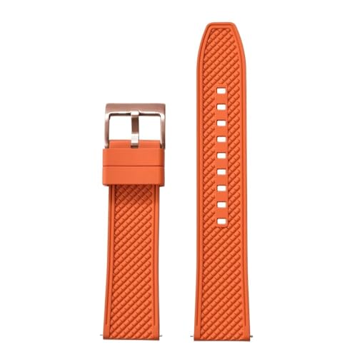 PctkeLsend 18, 20, 22, 24 mm FKM-Gummi-Schnellverschluss-Kugelform, wasserdichtes, weiches Taucharmband(Orange 4,22mm) von PctkeLsend