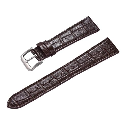 PctkeLsend 18/19/20/21/22 mm Herren- und Damen-Uhrenarmbänder mit Slub-Muster, universelle Lederarmbänder, passend for die meisten Uhren mit flacher Öffnung(Coffee,21mm) von PctkeLsend