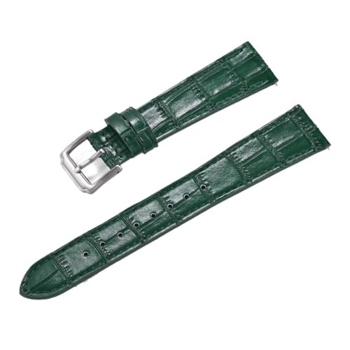PctkeLsend 18/19/20/21/22 mm Herren- und Damen-Uhrenarmbänder mit Slub-Muster, universelle Lederarmbänder, passend for die meisten Uhren mit flacher Öffnung(Green,19mm) von PctkeLsend