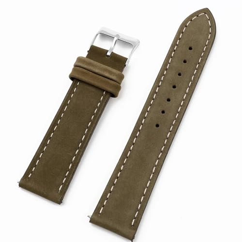 PctkeLsend 18–22 mm Vintage-Uhrenarmbänder aus Nubukleder mit Schnellverschluss, passend for die meisten Uhren mit flacher Öffnung(Dark Brown,20mm) von PctkeLsend