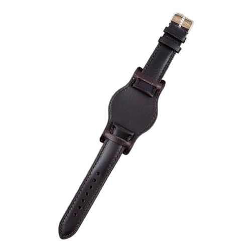 PctkeLsend 18–22 mm mit mattiertem, handgefertigtem Ölwachs-Lederarmband, passend for die meisten Uhren mit flacher Öffnung(Dark coffee,19mm) von PctkeLsend